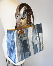 Load image into Gallery viewer, Easy Upcycled Denim Tote Bag Sewing Tutorial
