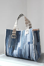 Load image into Gallery viewer, Upcycled Denim Tote Bag Sewing Tutorial and Pattern
